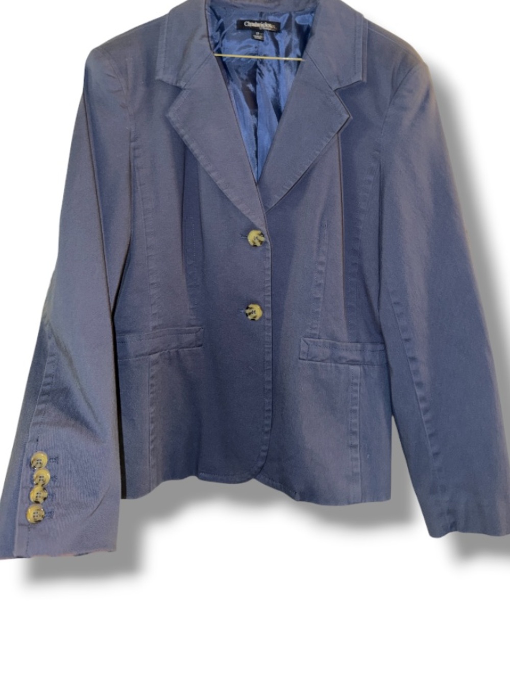 Chadwicks of Boston Women’s Blue Blazer Work Career Fashion Jacket Button Up